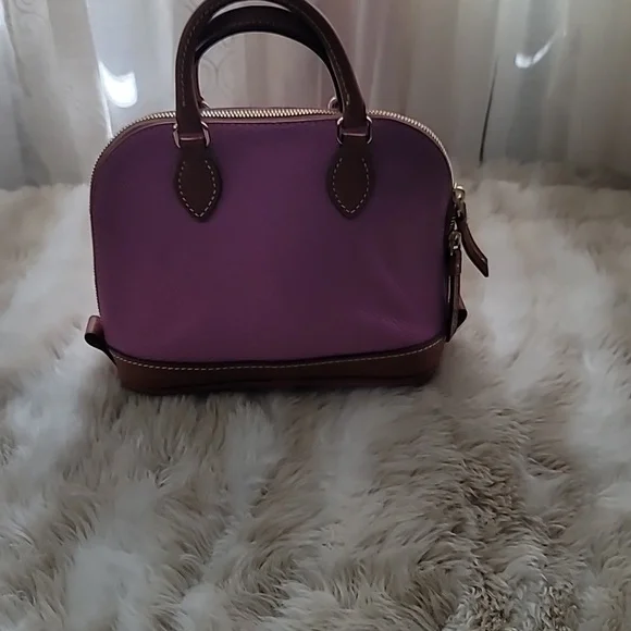 Dooney & Bourke Purple and Brown Satchel - Picture 3 of 8